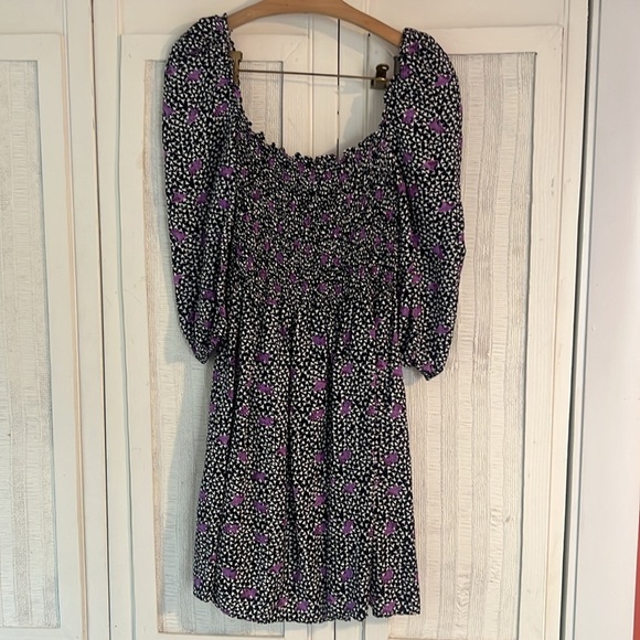 Maje Printed Linen Smocked Dress size small - Picture 6 of 10